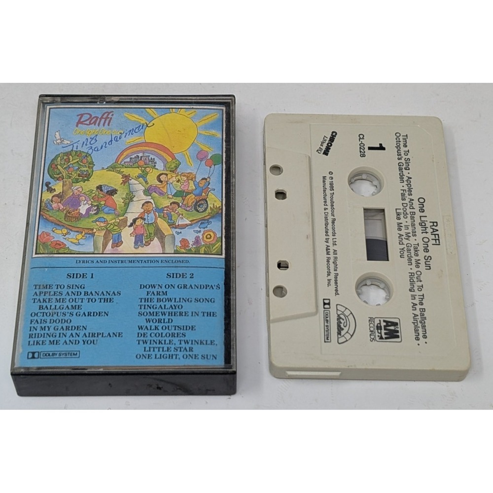Raffi‎ One Light One Sun Cassette 1985 A&M Records Chrome Dolby